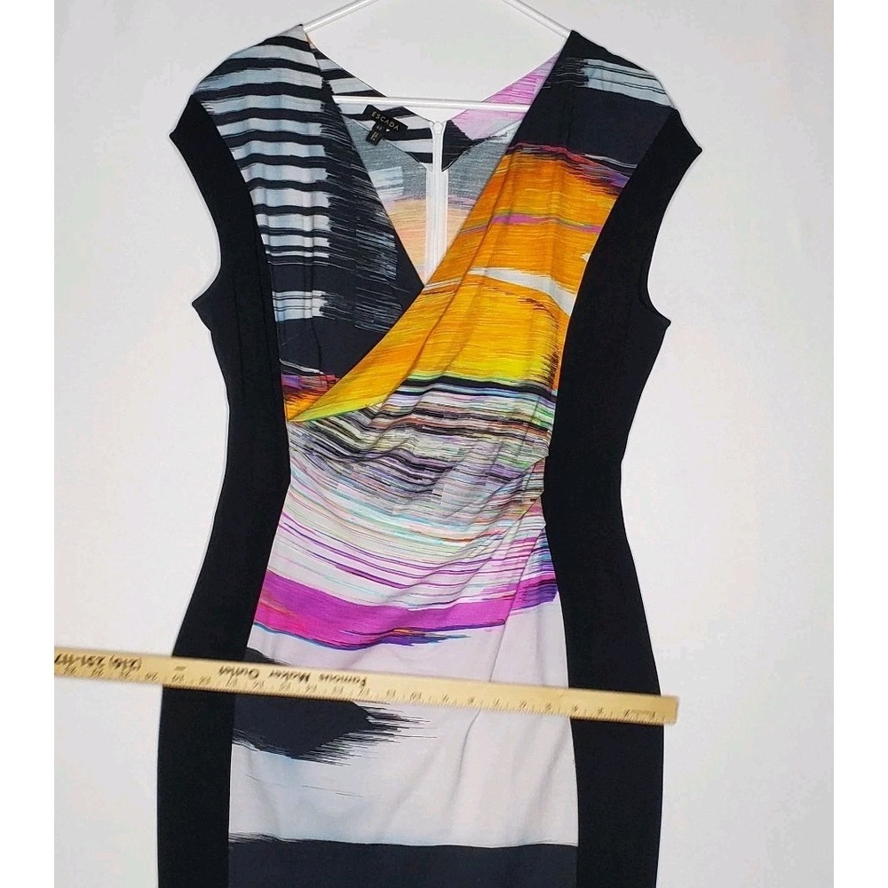 Escada Dress 42 Medium Multicolor Panel Sheath Designer Office Career Vtg Y2K - Picture 6 of 8